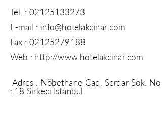 Hotel Aknar iletiim bilgileri